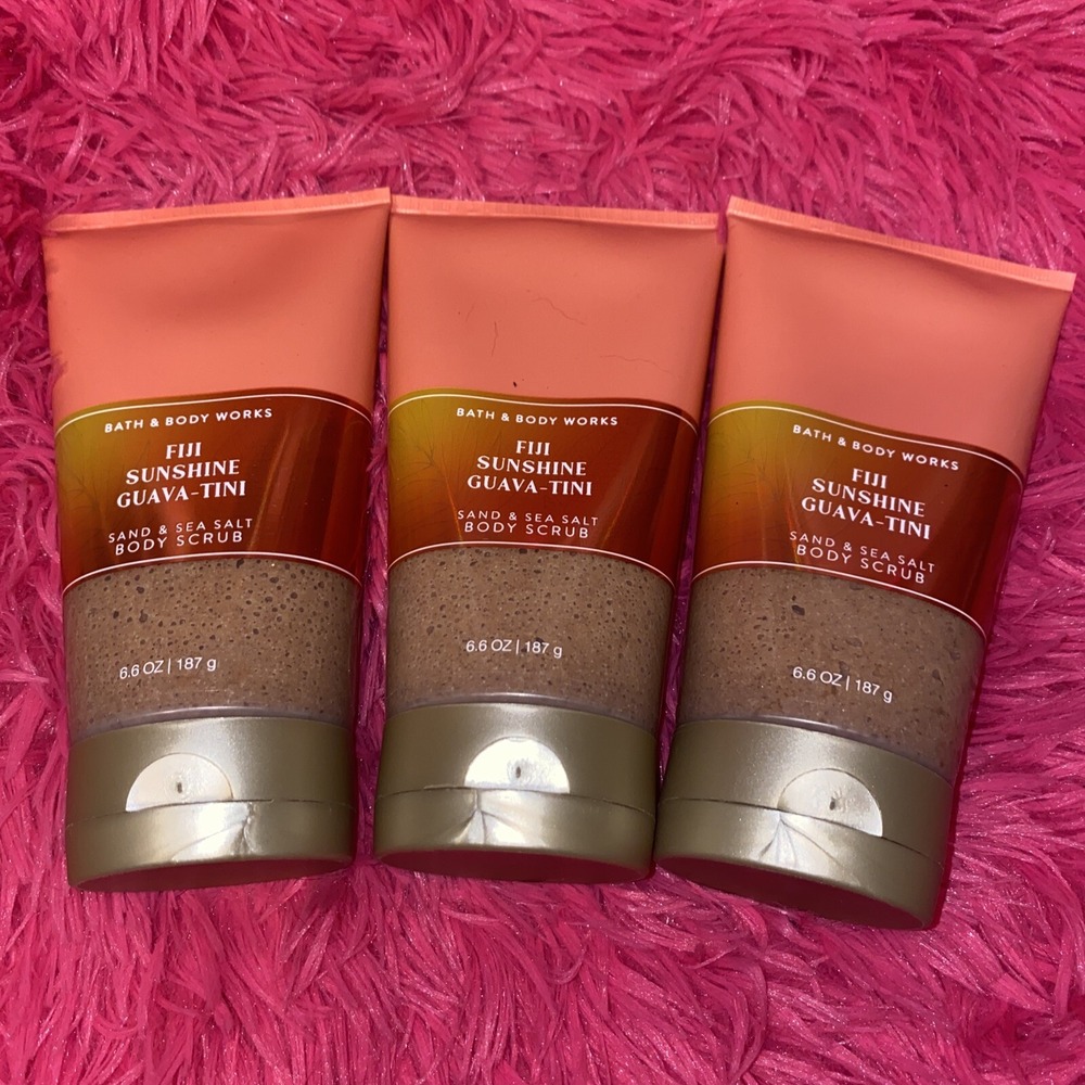 3x Fiji Sunshine‎ Guava-Tini Sand & Sea Salt Body Scrub Bath & Body Works